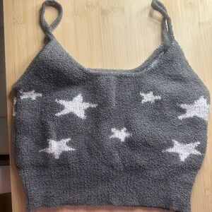Garage Intimates & Sleepwear Gray Fuzzy Tank Top